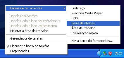 mostrar barra de idiomas windows ime