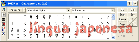 windows ime pad character list